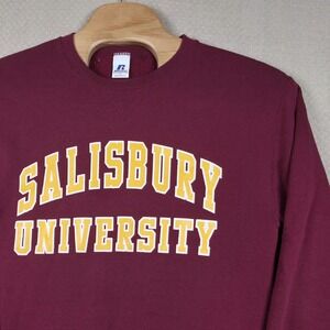 Vintage 90s Russell Athletic Salisbury University Sweatshirt Mens S Maroon Crew